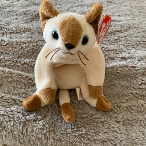 Ty Beanie Baby Snip Brown and Cream Plush Cat Toy